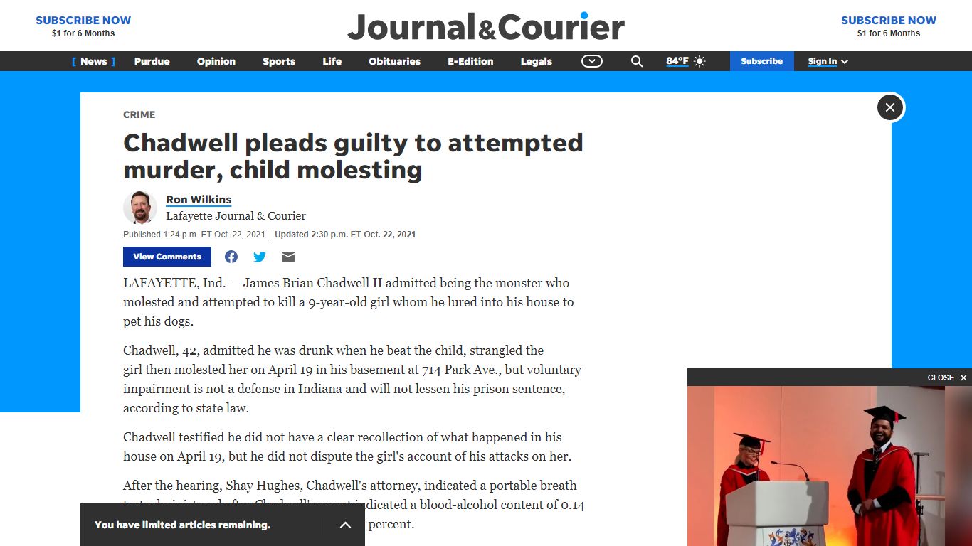 Chadwell pleads guilty to attempted murder, child molesting