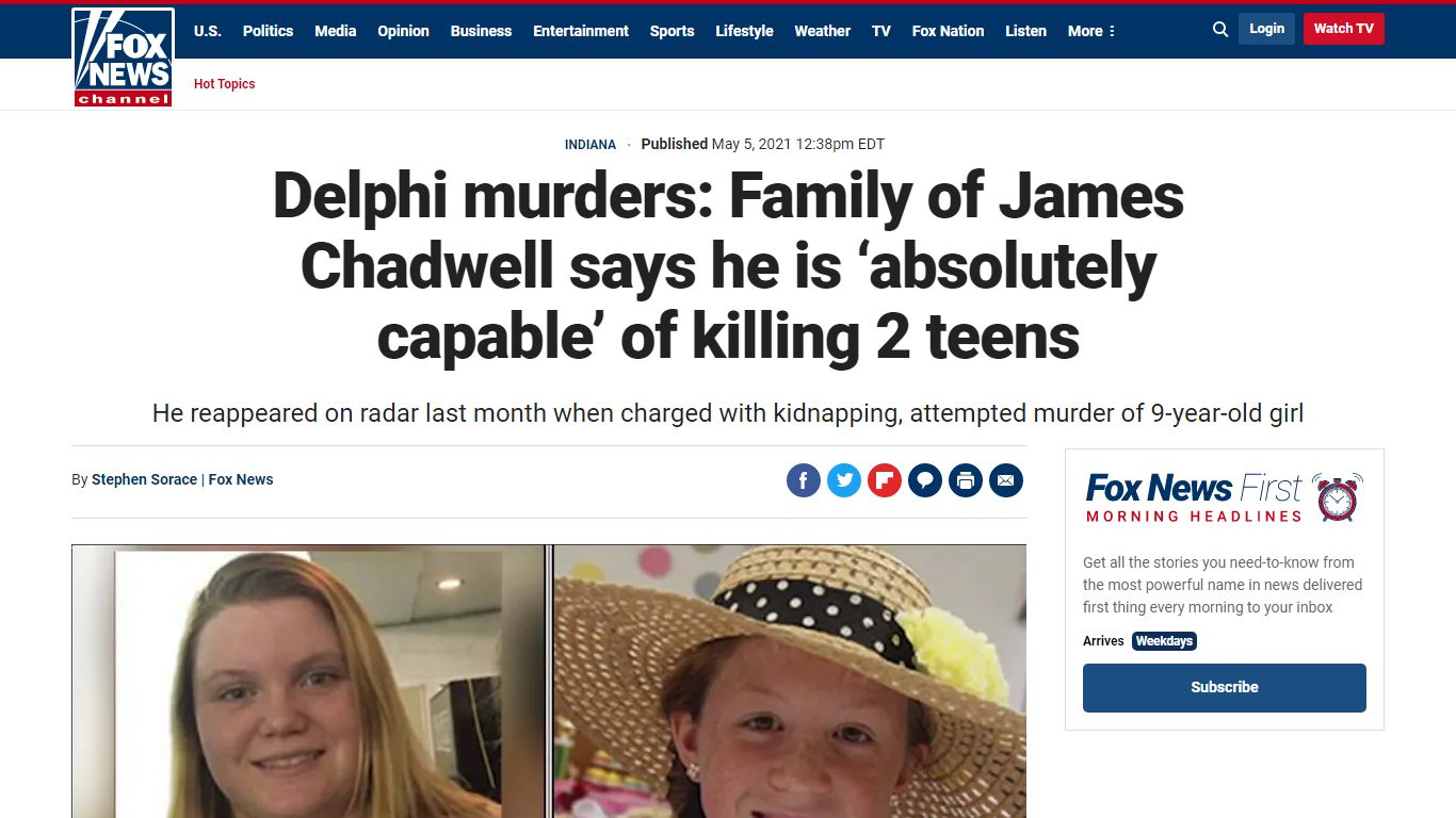 Delphi murders: Family of James Chadwell says he is ... - Fox News